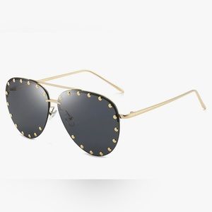Studded Aviator Sunglasses
